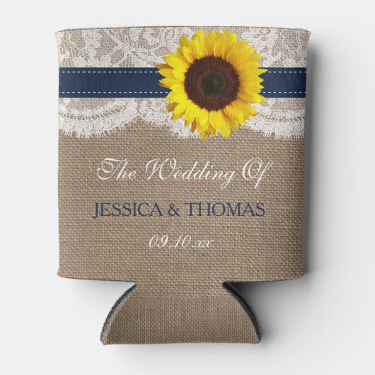 Het Collectie van de Rustic Sunflower Wedding - ma Blikjeskoeler (Voorkant)