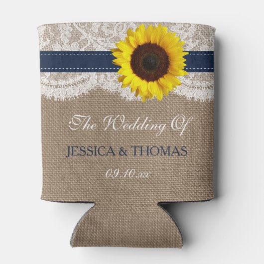 Het Collectie van de Rustic Sunflower Wedding - ma Blikjeskoeler (Achterkant)