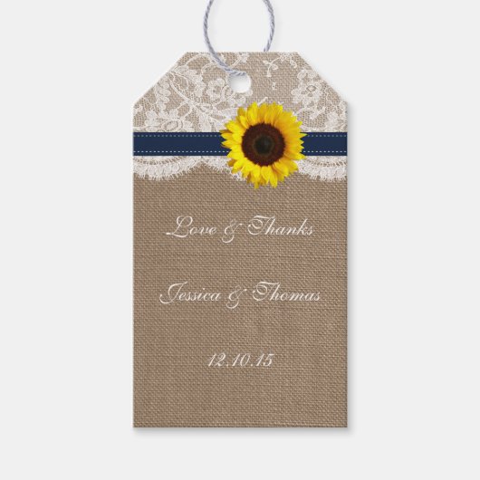 Het Collectie van de Rustic Sunflower Wedding - ma Cadeaulabel (Voorkant)