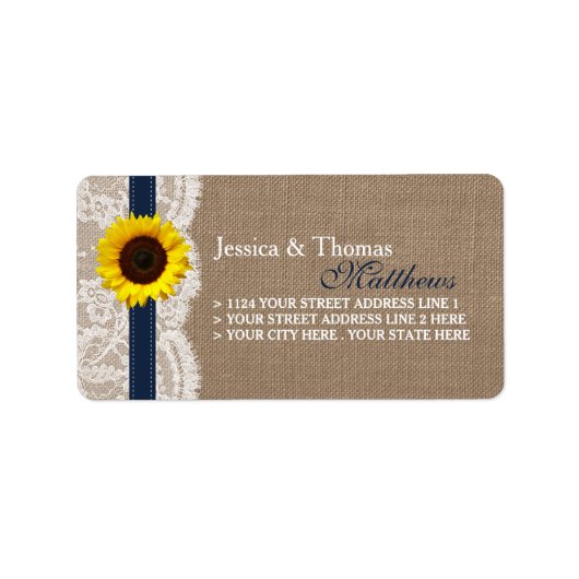 Het Collectie van de Rustic Sunflower Wedding - ma Etiket (Voorkant)