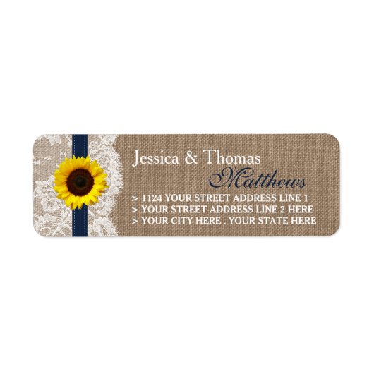 Het Collectie van de Rustic Sunflower Wedding - ma Etiket (Voorkant)
