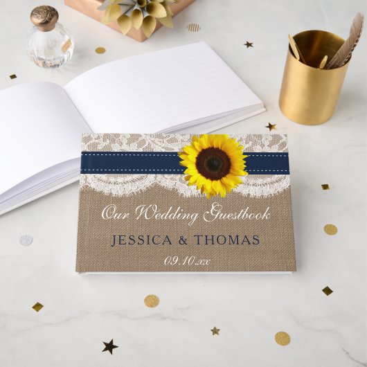 Het Collectie van de Rustic Sunflower Wedding - ma Gastenboek (Voorkant open)