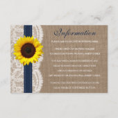 Het Collectie van de Rustic Sunflower Wedding - ma Informatiekaartje (Voorkant)