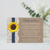 Het Collectie van de Rustic Sunflower Wedding - ma Informatiekaartje (Staand voorkant)