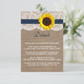 Het Collectie van de Rustic Sunflower Wedding - ma Informatiekaartje (Staand voorkant)