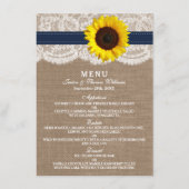 Het Collectie van de Rustic Sunflower Wedding - ma Menu (Voorkant)