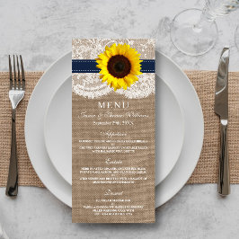 Het Collectie van de Rustic Sunflower Wedding - ma Menu