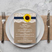 Het Collectie van de Rustic Sunflower Wedding - ma Menu