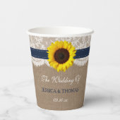 Het Collectie van de Rustic Sunflower Wedding - ma Papieren Bekers (Achterkant)