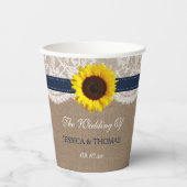 Het Collectie van de Rustic Sunflower Wedding - ma Papieren Bekers (Voorkant)