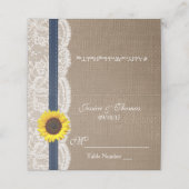 Het Collectie van de Rustic Sunflower Wedding - ma Plaatskaartje (Buitenkant ongevouwen)