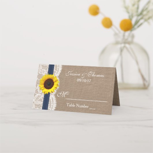 Het Collectie van de Rustic Sunflower Wedding - ma Plaatskaartje (Voorkant)