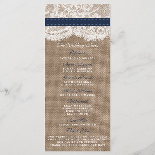 Het Collectie van de Rustic Sunflower Wedding - ma Programmakaart (Achterkant)