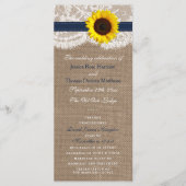 Het Collectie van de Rustic Sunflower Wedding - ma Programmakaart (Voorkant)