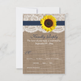 Het Collectie van de Rustic Sunflower Wedding - ma RSVP Kaartje