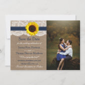 Het Collectie van de Rustic Sunflower Wedding - ma Save The Date (Voorkant)