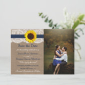 Het Collectie van de Rustic Sunflower Wedding - ma Save The Date (Staand voorkant)