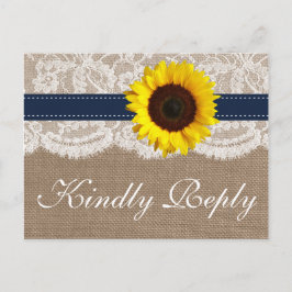 Het Collectie van de Rustic Sunflower Wedding - ma Uitnodiging Briefkaart