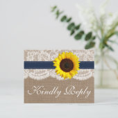 Het Collectie van de Rustic Sunflower Wedding - ma Uitnodiging Briefkaart (Staand voorkant)