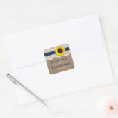 Het Collectie van de Rustic Sunflower Wedding - ma Vierkante Sticker (Envelop)