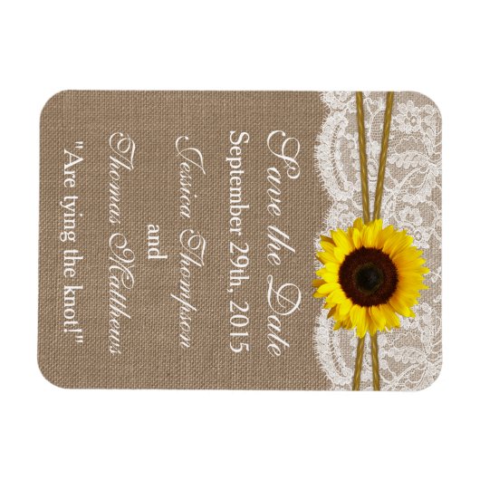 Het Collectie van de Rustic Sunflower Wedding Magneet (Horizontaal)