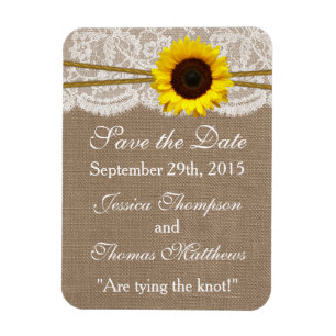 Het Collectie van de Rustic Sunflower Wedding Magneet