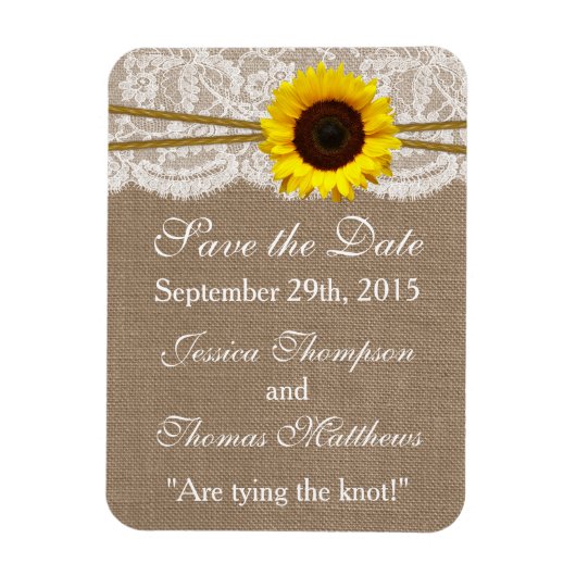 Het Collectie van de Rustic Sunflower Wedding Magneet (Verticaal)