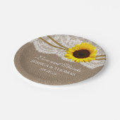 Het Collectie van de Rustic Sunflower Wedding Papieren Bordje (Gekanteld)