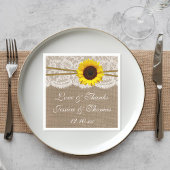 Het Collectie van de Rustic Sunflower Wedding Servetten