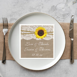 Het Collectie van de Rustic Sunflower Wedding Servetten