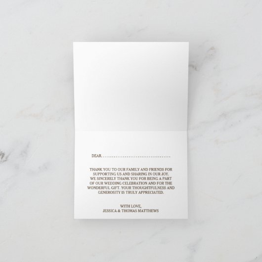 Het Collectie van de Rustic Twine Bow Wedding Bedankkaart (Binnen)