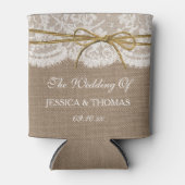 Het Collectie van de Rustic Twine Bow Wedding Blikjeskoeler (Voorkant)