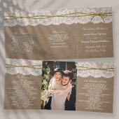 Het Collectie van de Rustic Twine Bow Wedding Drieluik Programma