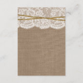 Het Collectie van de Rustic Twine Bow Wedding Informatiekaartje (Achterkant)