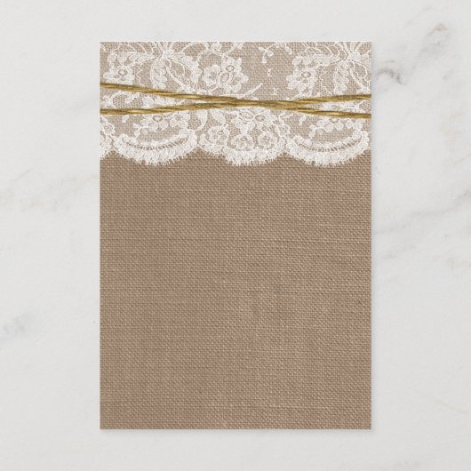 Het Collectie van de Rustic Twine Bow Wedding Informatiekaartje (Achterkant)