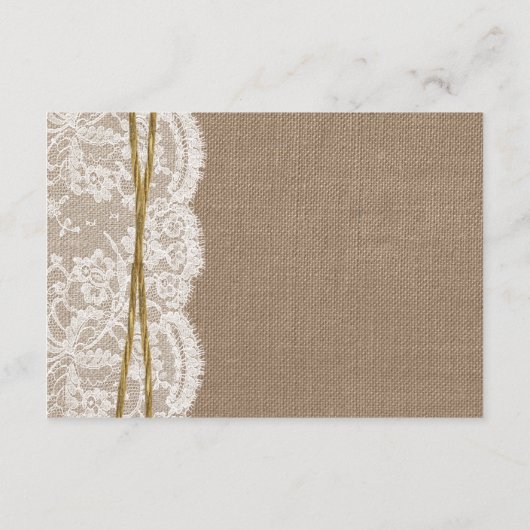 Het Collectie van de Rustic Twine Bow Wedding Informatiekaartje (Achterkant)