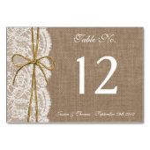 Het Collectie van de Rustic Twine Bow Wedding Kaart (Achterkant)