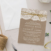 Het Collectie van de Rustic Twine Bow Wedding Kaart