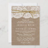 Het Collectie van de Rustic Twine Bow Wedding Kaart (Voorkant)