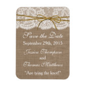 Het Collectie van de Rustic Twine Bow Wedding Magneet (Verticaal)