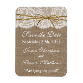 Het Collectie van de Rustic Twine Bow Wedding Magneet