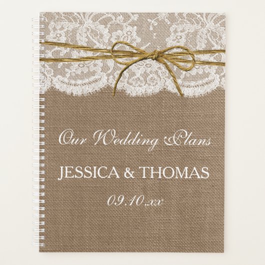 Het Collectie van de Rustic Twine Bow Wedding Planner (Voorkant)