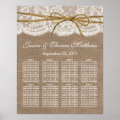 Het Collectie van de Rustic Twine Bow Wedding Poster (Voorkant)