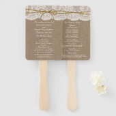 Het Collectie van de Rustic Twine Bow Wedding - Pr Handwaaier (Voorkant en achterkant)