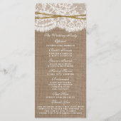 Het Collectie van de Rustic Twine Bow Wedding - Pr Programmakaart (Achterkant)
