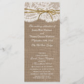 Het Collectie van de Rustic Twine Bow Wedding - Pr Programmakaart (Voorkant)