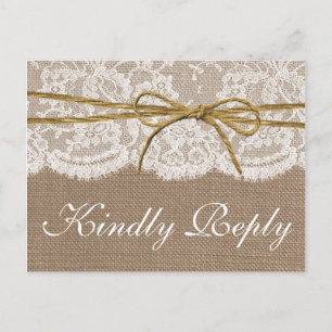 Het Collectie van de Rustic Twine Bow Wedding - RS Uitnodiging Briefkaart