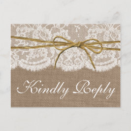 Het Collectie van de Rustic Twine Bow Wedding - RS Uitnodiging Briefkaart