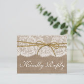 Het Collectie van de Rustic Twine Bow Wedding - RS Uitnodiging Briefkaart (Staand voorkant)