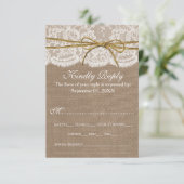 Het Collectie van de Rustic Twine Bow Wedding RSVP Kaartje (Staand voorkant)
